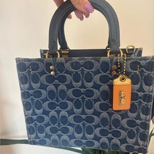 Coach Denim Blue Rogue tote